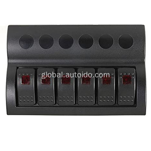 Boat Switch Panel Marine  6-Way Rocker Switch Panel With Fuse Circuit Protection Factory